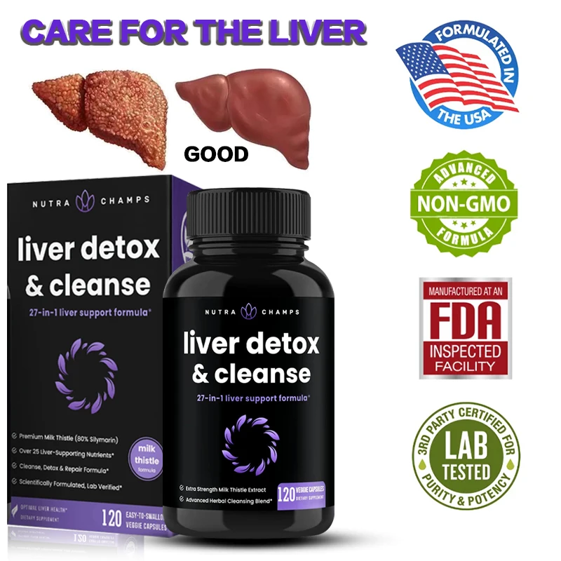 

Liver Cleanse Detox & Repair - Milk Thistle, Artichoke Extract, Premium Liver Health Formula - Liver Detox Cleanse Supplement