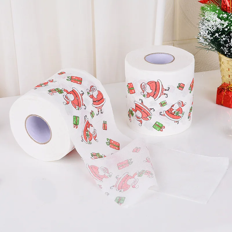 

New Year Gifts 22m/Roll Santa Claus Reindeer Christmas Toilet Paper Christmas Decorations for Home Natale Noel Navidad 2023