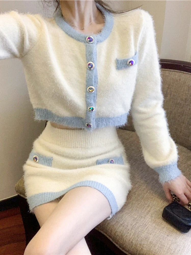Sweet Knitted Two Piece Set Women Elegant Fashion Suits 2022 Spring Sexy Y2K Crop Tops Korean Bodycon Skirt Office Lady Clothing
Sweet Knitted Two Piece Set Women Elegant Fashion Suits 2022 Spring Sexy Y2K Crop Tops Korean Bodycon Skirt Office Lady Clothing