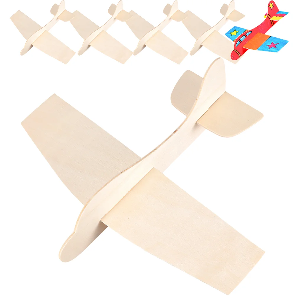 

Blank Wood Aircraft Plane Toy Wooden Airplane Model Assemble Kids Toys Flying Helicopter Paper