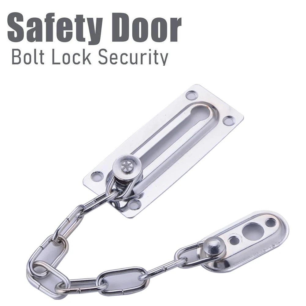 1pc Security Door Chain Home Office Lock Guard Latch Stainless Steel Silver Sliding Fastener For Home Door Lock Hardware
1pc Security Door Chain Home Office Lock Guard Latch Stainless Steel Silver Sliding Fastener For Home Door Lock Hardware