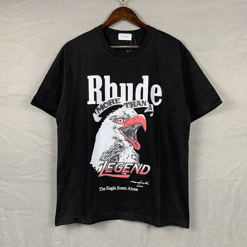 

Los Angeles Limited Edition Short Sleeve T Shirt Eagle Print RHUDE T Shirt Real Shot Men Women Casual Rhude Oversized Top