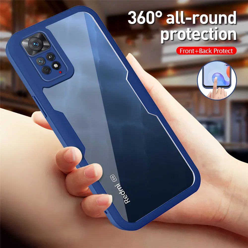 Чехол для Xiaomi RedmI Note 11 Pro двухсторонний защитный чехол с поворотом на 360 ° и полным