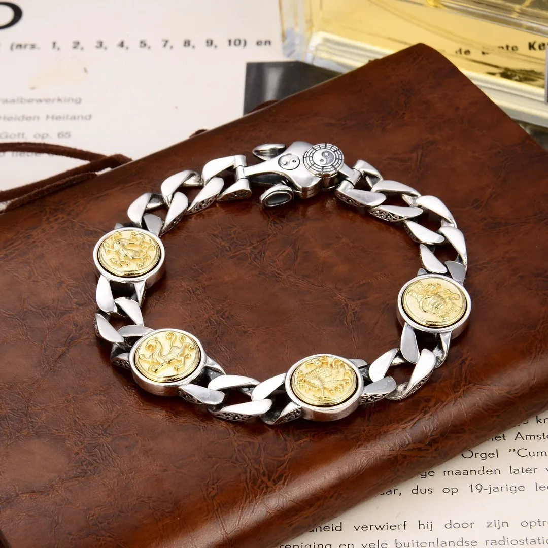 New Wholesale Sterling Silver Jewelry S925 Bracelet Men's Pixiu Style Personalized Men's Bracelet Bagua Silver Jewelry Retro 
New Wholesale Sterling Silver Jewelry S925 Bracelet Men's Pixiu Style Personalized Men's Bracelet Bagua Silver Jewelry Retro