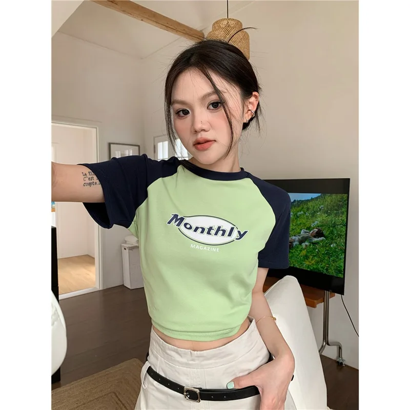 2023 Summer Letter Raglan Sleeve T-shirt Women's Summer New American Spicy Girl Short Fit Slim Short Sleeve Chic Sweet Spicy Top
2023 Summer Letter Raglan Sleeve T-shirt Women's Summer New American Spicy Girl Short Fit Slim Short Sleeve Chic Sweet Spicy Top