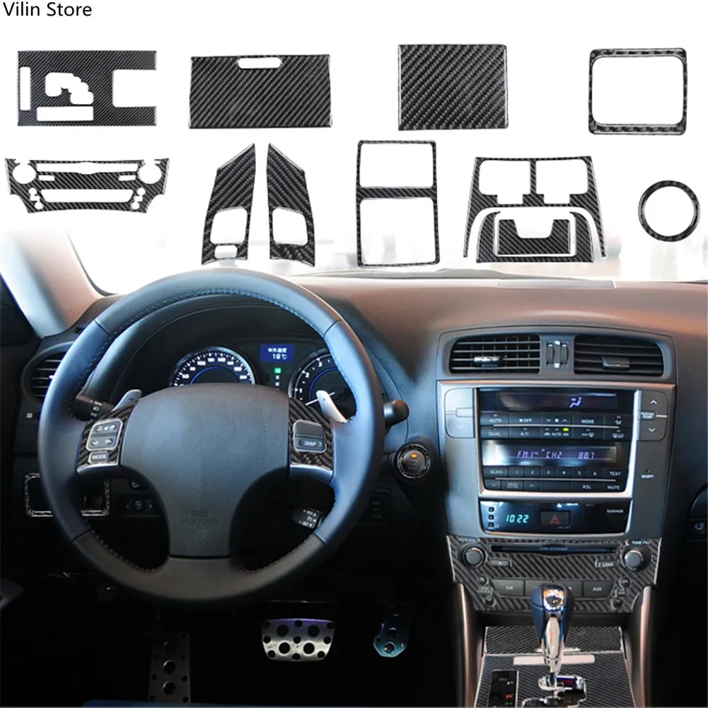 12PCS/Set Car Interior Gear Shift Steering Wheel CD Panel Cover Carbon Fiber Sticker For LEXUS IS250 300 350 2006-2012 
12PCS/Set Car Interior Gear Shift Steering Wheel CD Panel Cover Carbon Fiber Sticker For LEXUS IS250 300 350 2006-2012