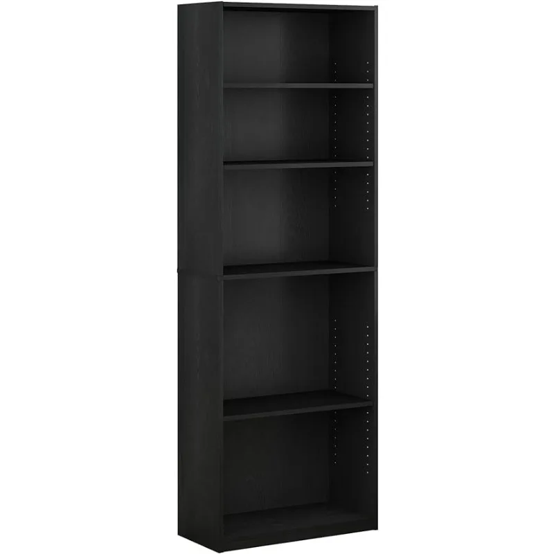 

FURINNO JAYA Simply Home 5-Shelf Bookcase, 5-Tier, Black Book Shelf Cube Shelf