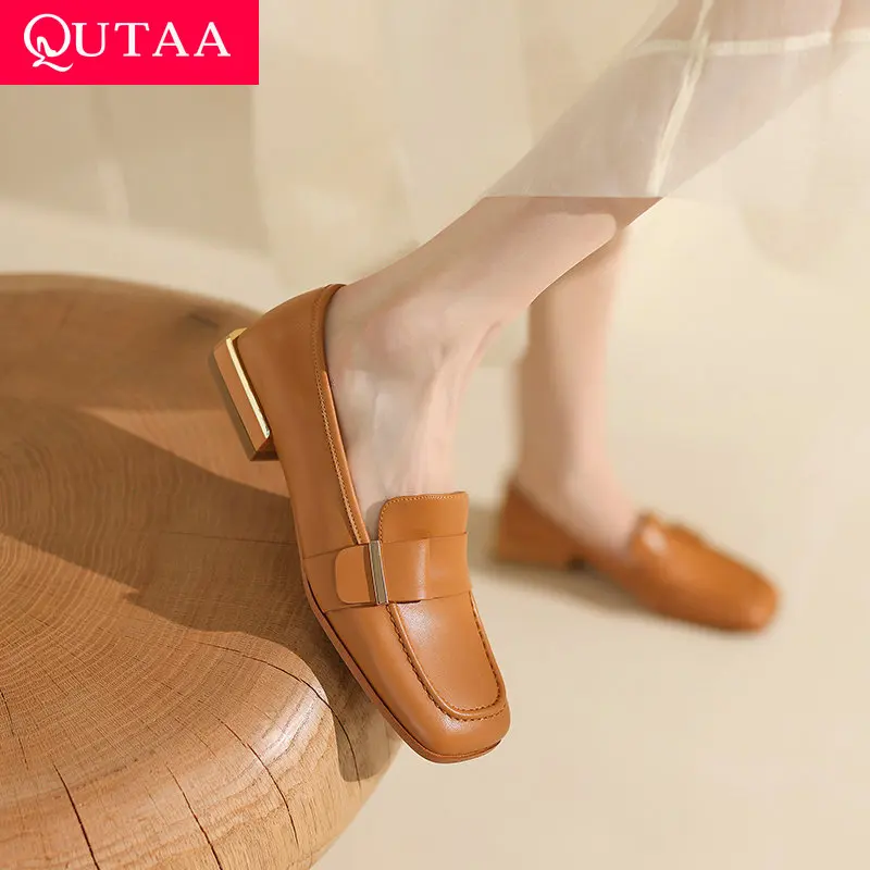QUTAA 2022 Genuine Leather Platform Casual Female Pumps Spring Elegant Round Toe Square Low Heel Women Shoes Size 34-39
QUTAA 2022 Genuine Leather Platform Casual Female Pumps Spring Elegant Round Toe Square Low Heel Women Shoes Size 34-39