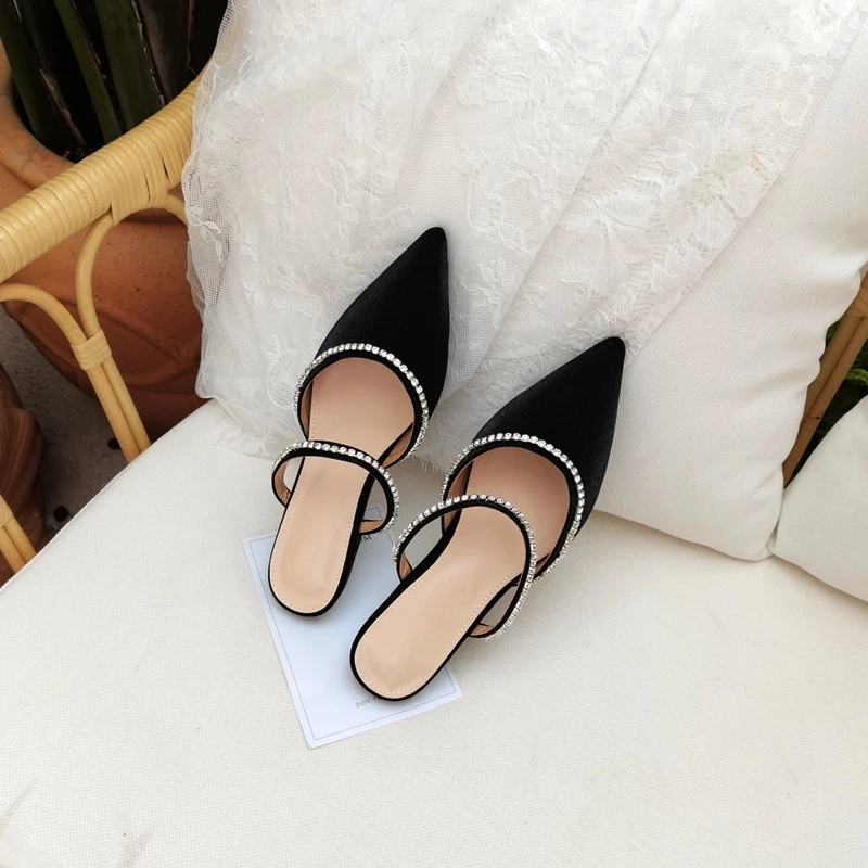 Spring New Woman Pointed Toe SandalsLadies Slippers Strap Satin Flat Heel Half Shoes
Spring New Woman Pointed Toe SandalsLadies Slippers Strap Satin Flat Heel Half Shoes