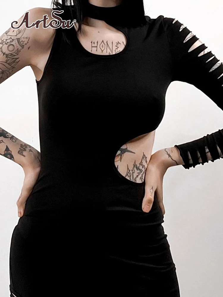 Artsu Hot Sexy Black Bandage Cut Out Midi Dress for Women Night Club Party Gothic Bodycon Dresses Vestidos Clothes
Artsu Hot Sexy Black Bandage Cut Out Midi Dress for Women Night Club Party Gothic Bodycon Dresses Vestidos Clothes