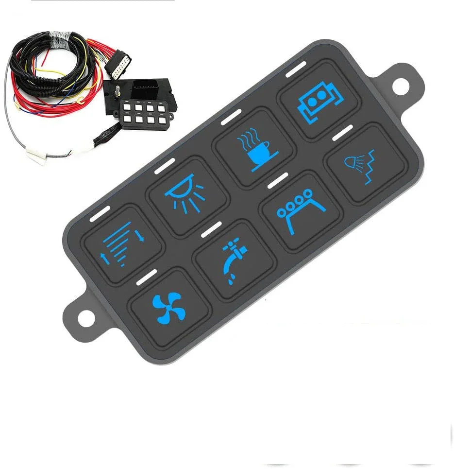 Universal 8 Gang 12V 24V Switch Panel with Bluetooth App Car Box Circuit Control Box Waterproof Fuse Relay Box Wiring Harness
Universal 8 Gang 12V 24V Switch Panel with Bluetooth App Car Box Circuit Control Box Waterproof Fuse Relay Box Wiring Harness