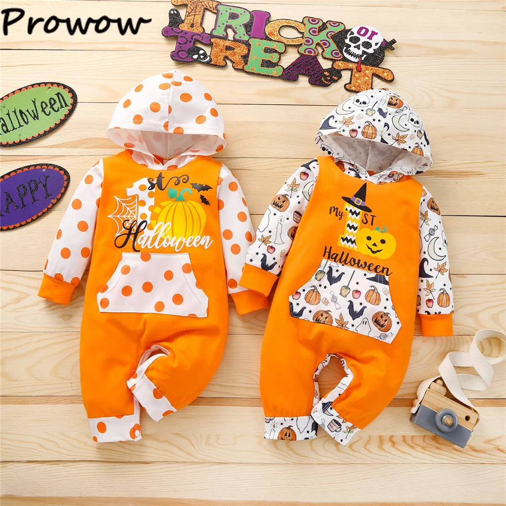 Prowow My First Halloween Baby Romper Jumpsuit Full Print Infant Bodysuit Festival Party Newborn Halloween Costumes
Prowow My First Halloween Baby Romper Jumpsuit Full Print Infant Bodysuit Festival Party Newborn Halloween Costumes