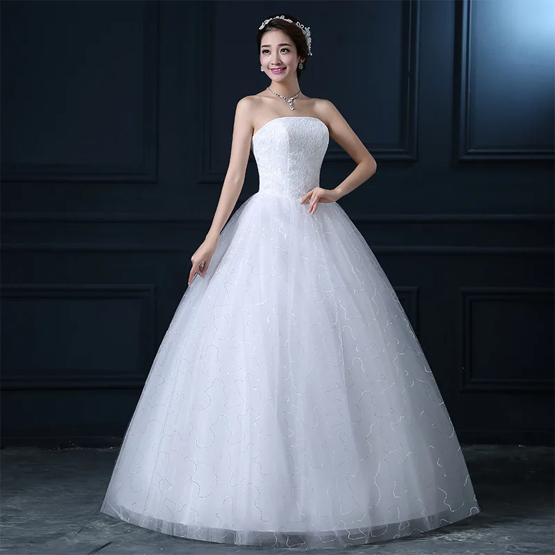 Strapless Lace Wedding Dresses Luxury Bridal Gown Women's Lace Up Back Backless Vestido De Novia
Strapless Lace Wedding Dresses Luxury Bridal Gown Women's Lace Up Back Backless Vestido De Novia