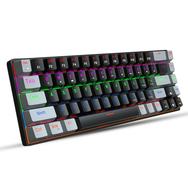 68 Key USB Computer Mechanical Keyboard, RGB LED Backlit Switch Multiple Key Line Separation Gaming Keyboard
68 Key USB Computer Mechanical Keyboard, RGB LED Backlit Switch Multiple Key Line Separation Gaming Keyboard