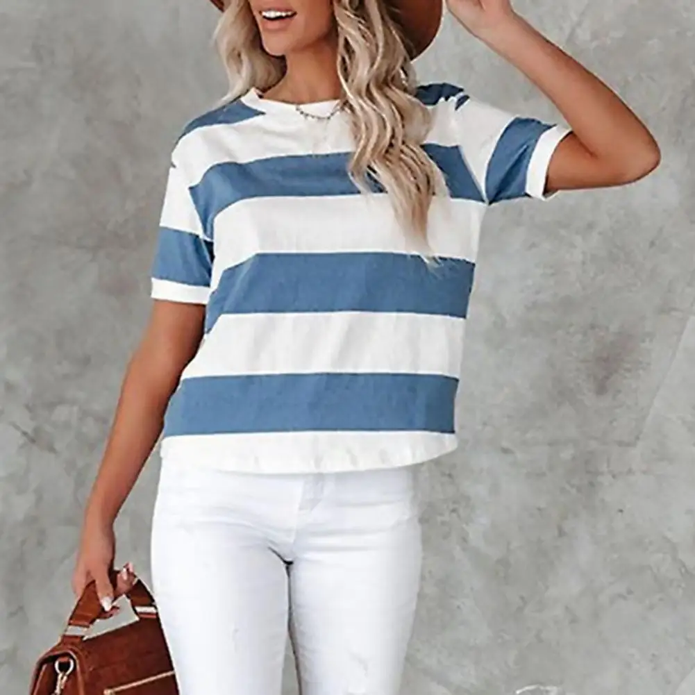 Fashion Summer Top Anti-pilling Elastic Comfy Blue White Stripe Printed Summer Blouse
Fashion Summer Top Anti-pilling Elastic Comfy Blue White Stripe Printed Summer Blouse