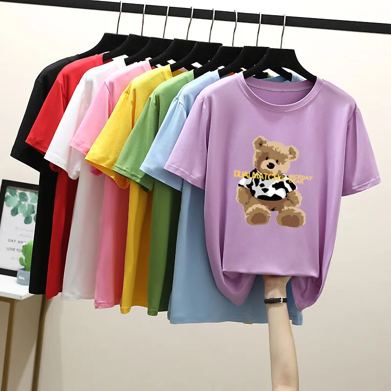 New Fashion Women Short Sleeve T-Shirt Ladies Funny Harajuku T Shirts Female Cute Cartoon Bears Printed Tees Summer Casual Tops
New Fashion Women Short Sleeve T-Shirt Ladies Funny Harajuku T Shirts Female Cute Cartoon Bears Printed Tees Summer Casual Tops