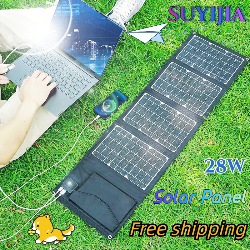 SUYIJIA 28W Portable Power Bank Solar Panel Waterproof USB Battery Outdoor Charger for Hiking Fishing Camping Tourists' Phones
SUYIJIA 28W Portable Power Bank Solar Panel Waterproof USB Battery Outdoor Charger for Hiking Fishing Camping Tourists' Phones