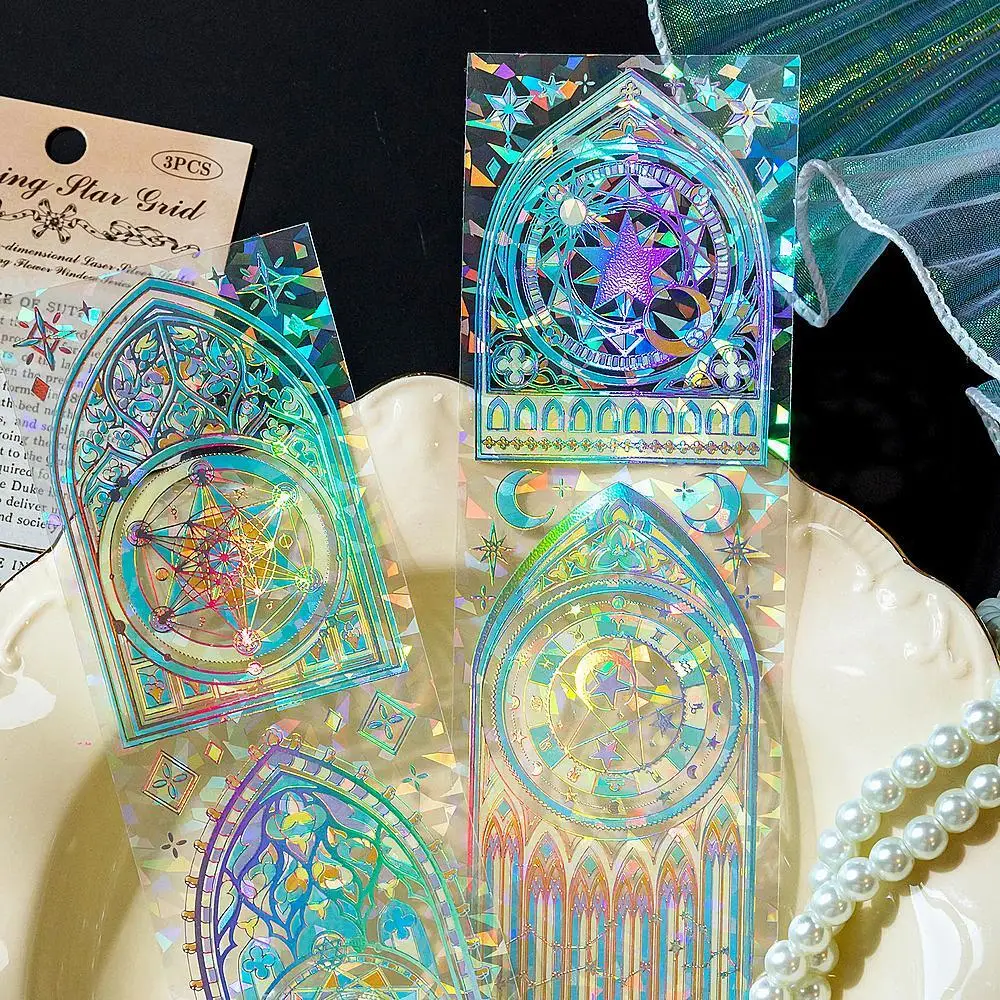Vintage Stained Glass Sticker Pack with 3D Crystal Holographic Effect - 4 Aesthetic Retro Designs for Scrapbooking & Journaling
Vintage Stained Glass Sticker Pack with 3D Crystal Holographic Effect - 4 Aesthetic Retro Designs for Scrapbooking & Journaling