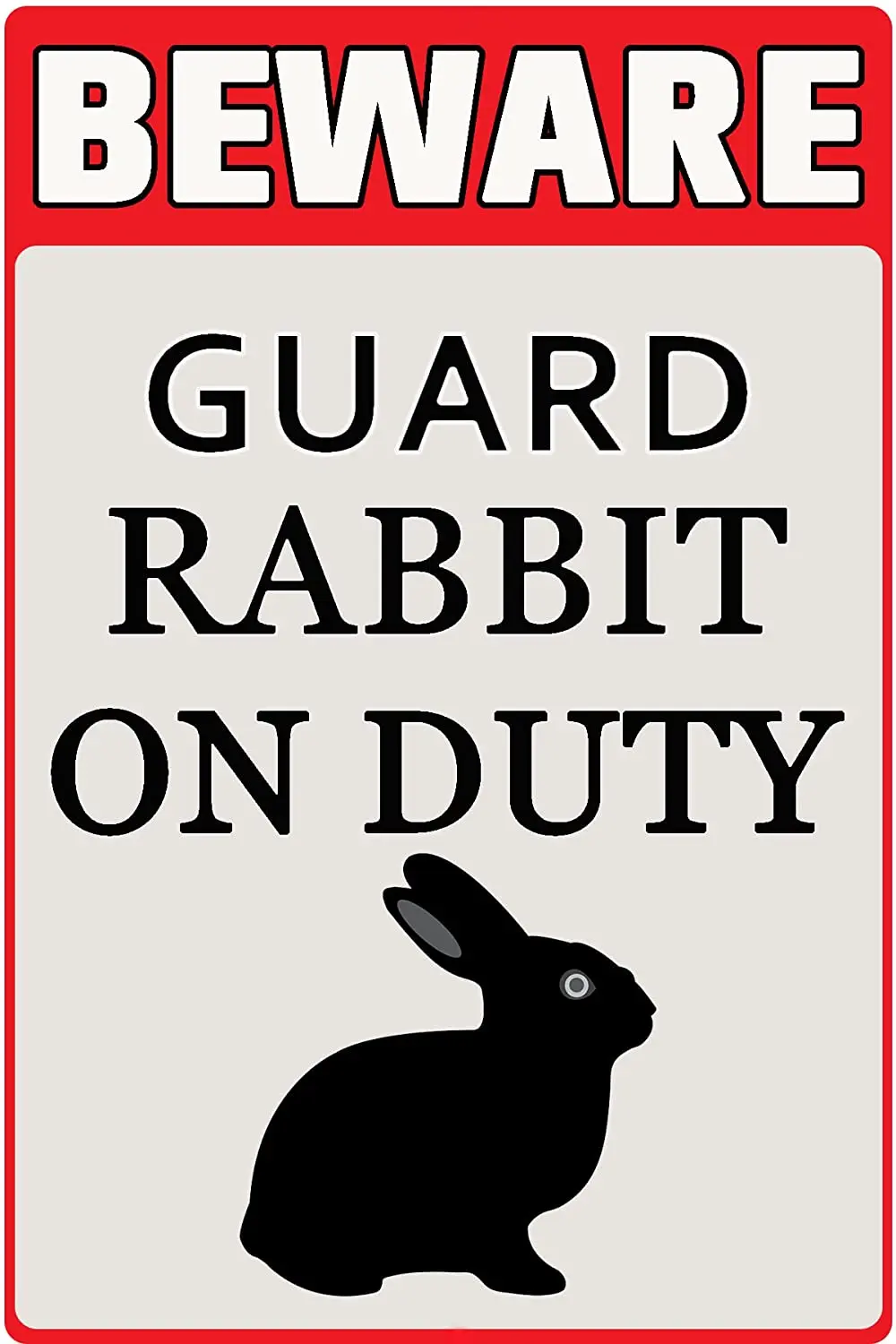New Tin Sign Beware! Guard Rabbit On Duty Funny Quote Aluminum Metal Road Sign Wall Decoration
New Tin Sign Beware! Guard Rabbit On Duty Funny Quote Aluminum Metal Road Sign Wall Decoration