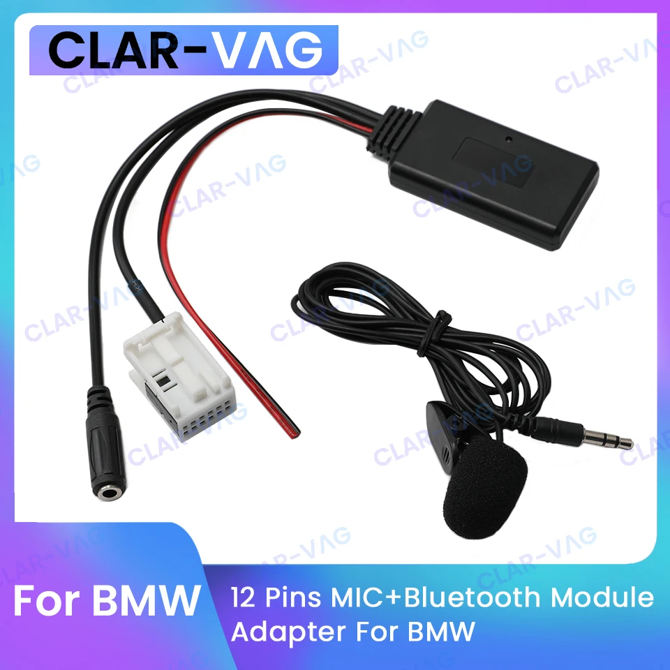 Bluetooth Module Receiver Adapter Radio Stereo AUX Cable Adapter12 Pins with MIC Microphone For BMW E60 E63 E64 Plug and Play
Bluetooth Module Receiver Adapter Radio Stereo AUX Cable Adapter12 Pins with MIC Microphone For BMW E60 E63 E64 Plug and Play