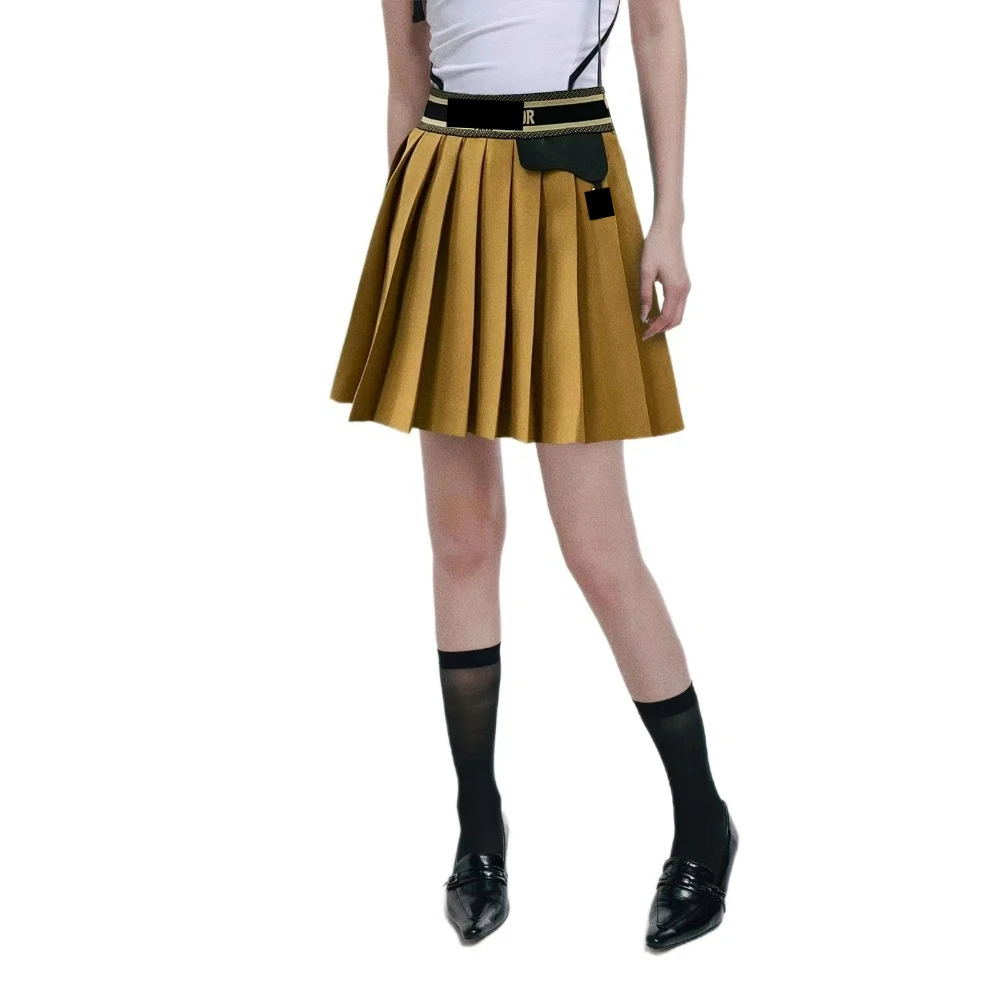 Suit Pressure Pleated Short Half Skirt Women's Design Fashion 2023 Autumn New Solid Metal Accessories Pockets College A01355 
Suit Pressure Pleated Short Half Skirt Women's Design Fashion 2023 Autumn New Solid Metal Accessories Pockets College A01355