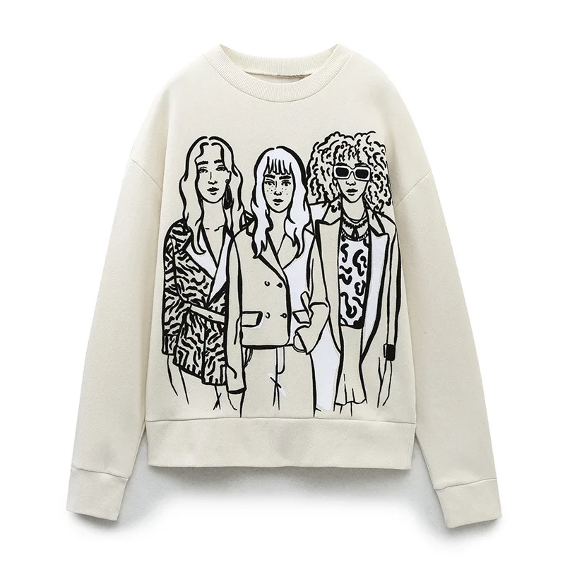 Casual Loose O-neck Long Sleeve T-shirt Sweatshirts for Women Fashion Popular Minimalist Versatile Face Girl Embroidery Pullover
Casual Loose O-neck Long Sleeve T-shirt Sweatshirts for Women Fashion Popular Minimalist Versatile Face Girl Embroidery Pullover