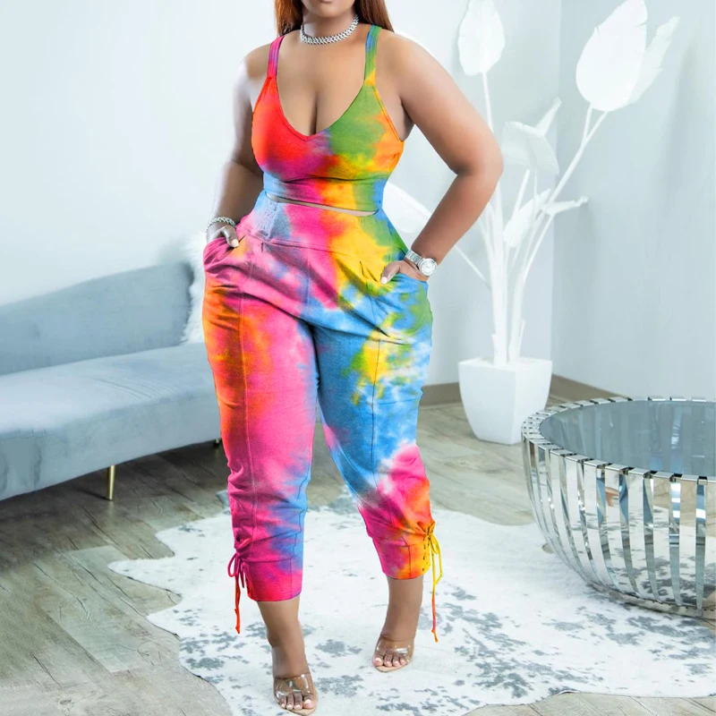 Fashion Tie Dye Two Piece Sets Woman Sport Jogger Suits Sleeveless Tops and Elastic Waist Pant 2 Piece Female Casual Outfits
Fashion Tie Dye Two Piece Sets Woman Sport Jogger Suits Sleeveless Tops and Elastic Waist Pant 2 Piece Female Casual Outfits