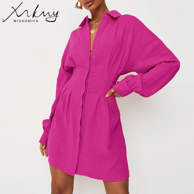 Женское Плиссированное Платье-рубашка MiuKoMiYa, розово-красное хлопковое ТРАПЕЦИЕВИДНОЕ ПЛАТЬЕ с длинными рукавами и драпировкой на талии на ...
Женское Плиссированное Платье-рубашка MiuKoMiYa, розово-красное хлопковое ТРАПЕЦИЕВИДНОЕ ПЛАТЬЕ с длинными рукавами и драпировкой на талии на ...