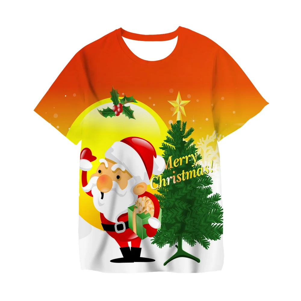Cute cartoon Santa Claus graphic print children's T-shirt Merry Christmas new fashion short-sleeved T-shirt children's casual to
Cute cartoon Santa Claus graphic print children's T-shirt Merry Christmas new fashion short-sleeved T-shirt children's casual to