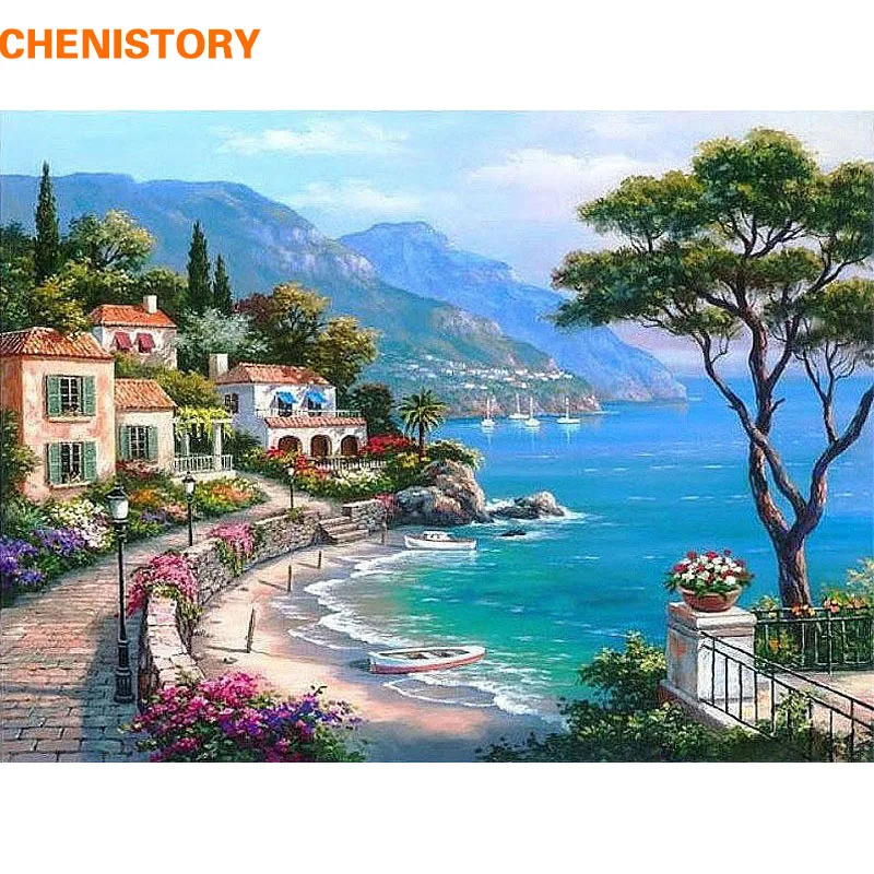 CHENISTORY Mediterranean Sea Landscape DIY Painting By Numbers Kits Paint On Canvas With Wooden Framed For Home Wall Deocr Gift
CHENISTORY Mediterranean Sea Landscape DIY Painting By Numbers Kits Paint On Canvas With Wooden Framed For Home Wall Deocr Gift