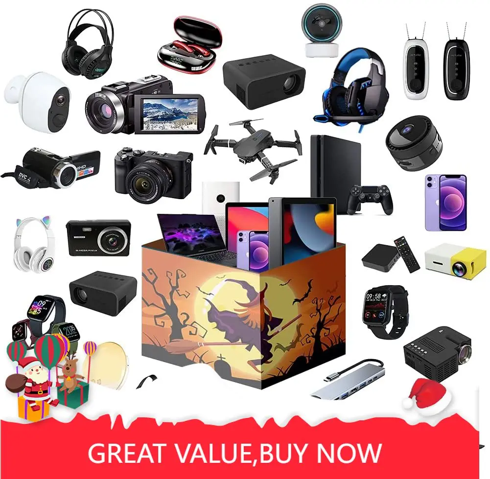 A gift package full of mystery for electronic products exciting to open the box. Different surprises and unexpected gifts
A gift package full of mystery for electronic products exciting to open the box. Different surprises and unexpected gifts