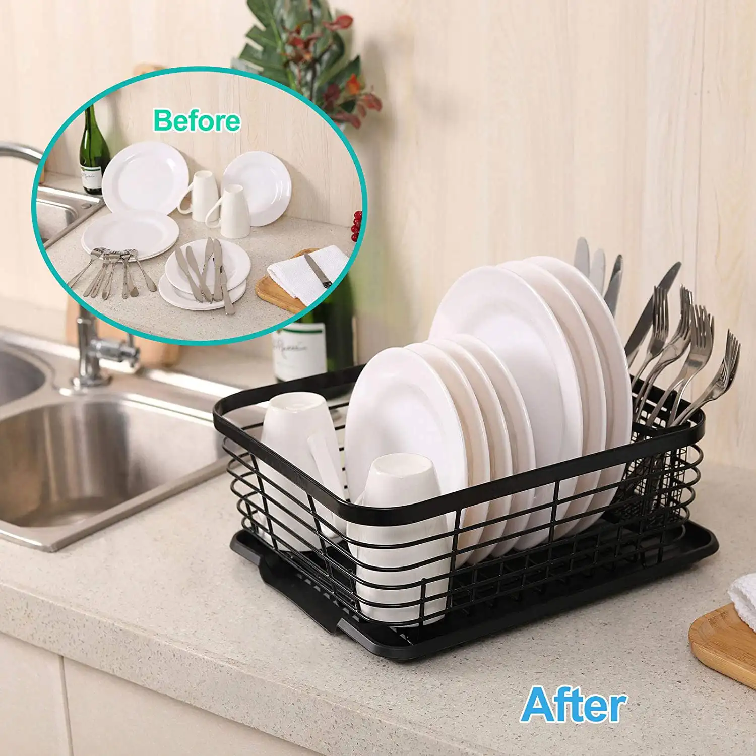 Dish Rack, Large Capacity Dish Drying Rack, Small Dish Drainer, Dish Racks for Kitchen Counter, Black
Dish Rack, Large Capacity Dish Drying Rack, Small Dish Drainer, Dish Racks for Kitchen Counter, Black