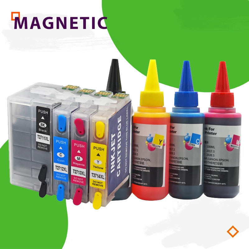 refillable ink cartridge T2711 2712 2713 2714 for Epson WorkForce WF-3620DWF 3640DTWF 7110DTW 7610DWF 7620 wf7710 7720 Printer
refillable ink cartridge T2711 2712 2713 2714 for Epson WorkForce WF-3620DWF 3640DTWF 7110DTW 7610DWF 7620 wf7710 7720 Printer