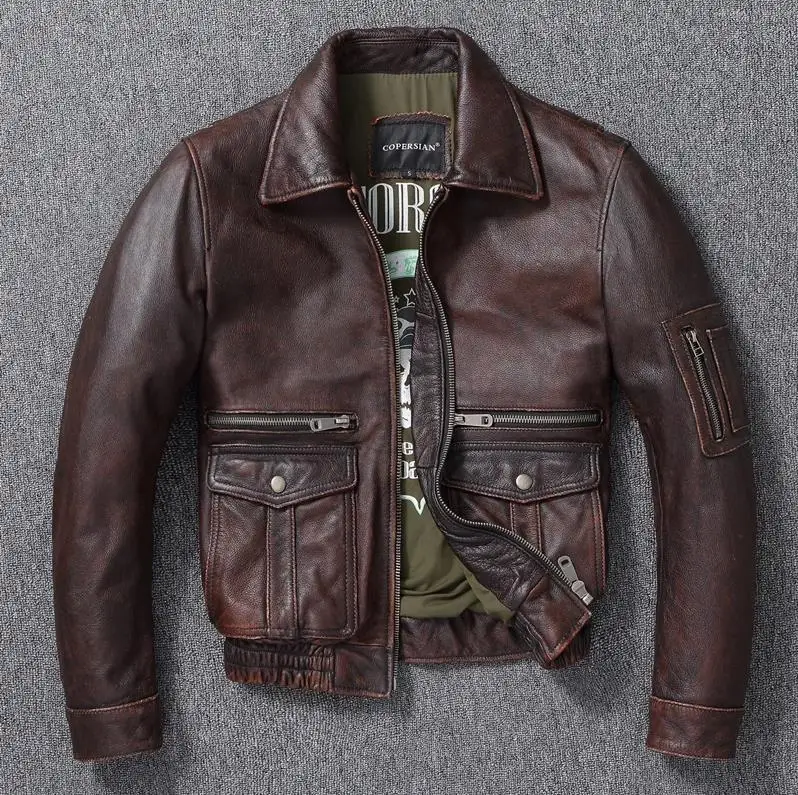 Free shipping.Vintage Brown Bomber leather jacket.Plus 6XL genuine leather coat.Classic A2 style real leather wear.Air force
Free shipping.Vintage Brown Bomber leather jacket.Plus 6XL genuine leather coat.Classic A2 style real leather wear.Air force