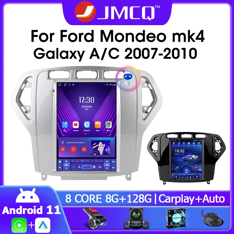 

JMCQ Android 11 Car Radio for Ford Mondeo mk4 Galaxy A/C 2007-2010 Multimedia Video 2Din 4G Carplay Navigation Head Unit