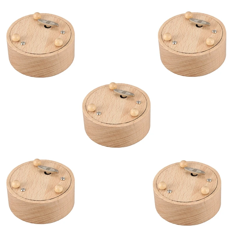 

5X Round Blank Music Box Birthday Valentine's Day Gift Action Figures Figurine Resin Handicraft No Specified Music