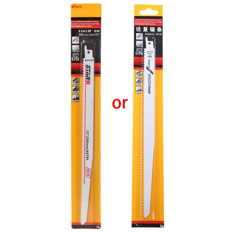High Carbon Steel S1411DF 300mm 12" Reciprocating Saw Blade Effective Flexible For Cutting Wood Woodworking 87HB
High Carbon Steel S1411DF 300mm 12" Reciprocating Saw Blade Effective Flexible For Cutting Wood Woodworking 87HB