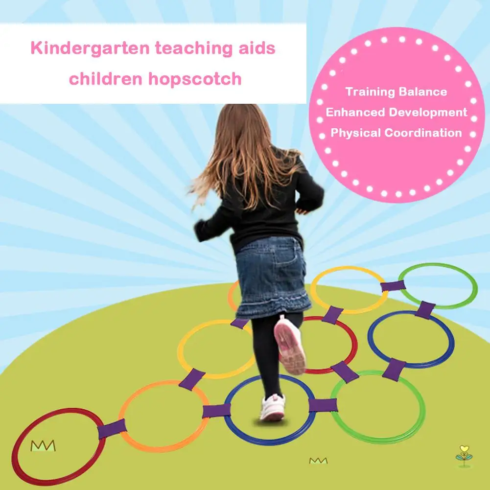 Outdoor Kids Toys Jumping Lattice Hopscotch Ring Interative Playing Game with 10 Connectors for Kids Sports Practice
Outdoor Kids Toys Jumping Lattice Hopscotch Ring Interative Playing Game with 10 Connectors for Kids Sports Practice
