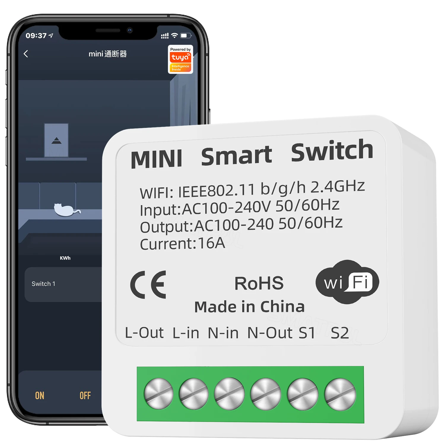 16A Mini DIY Tuya WiFi Smart Life Controller Timer Switch Light Wall 2 Way Control Module Voice Relay Google Home Alexa
16A Mini DIY Tuya WiFi Smart Life Controller Timer Switch Light Wall 2 Way Control Module Voice Relay Google Home Alexa