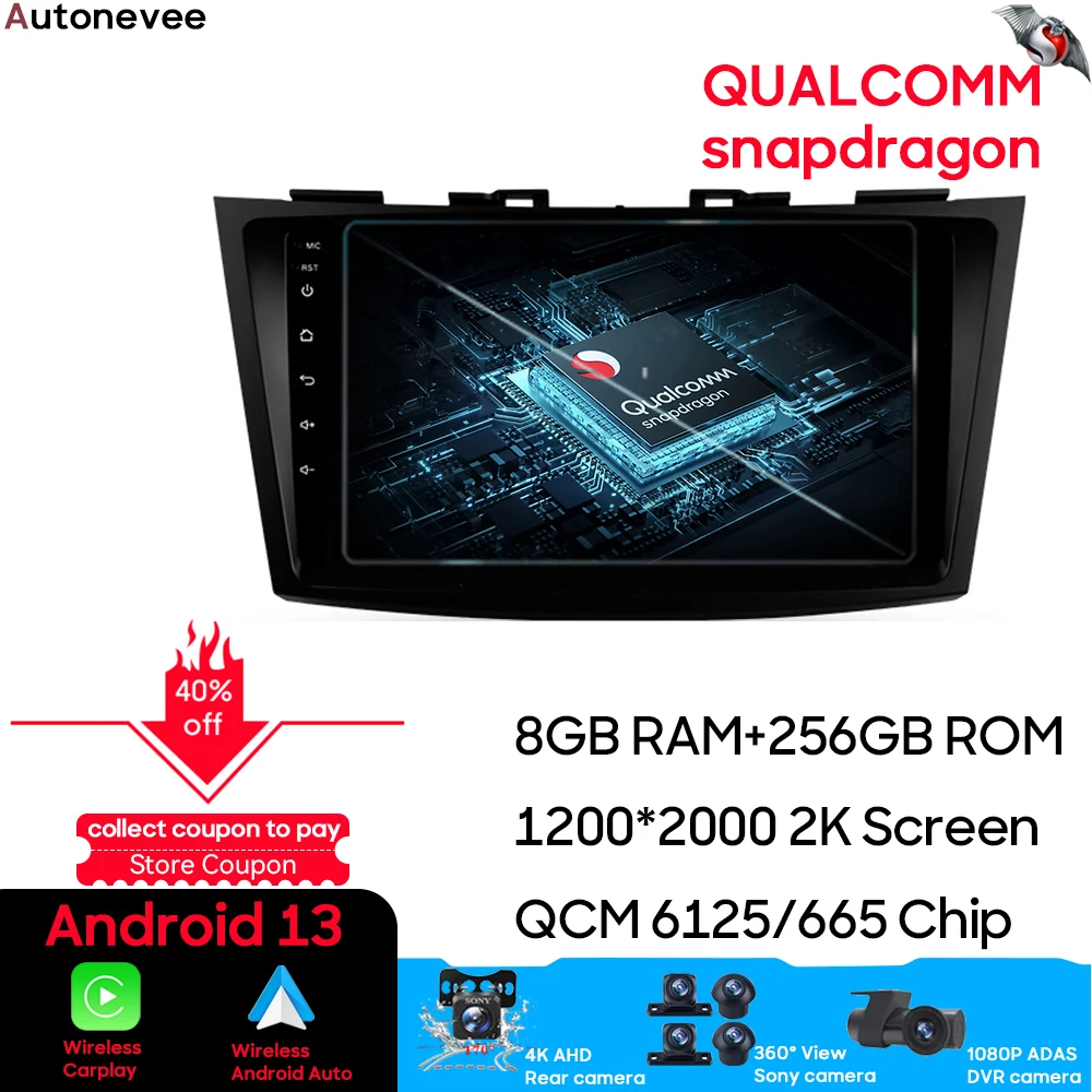 Qualcomm Snapdragon Android 13 для Suzuki Swift 4 2011 - 2017 Автомобильное радио Мультимедийный видеоплеер GPS-навигация
Qualcomm Snapdragon Android 13 для Suzuki Swift 4 2011 - 2017 Автомобильное радио Мультимедийный видеоплеер GPS-навигация