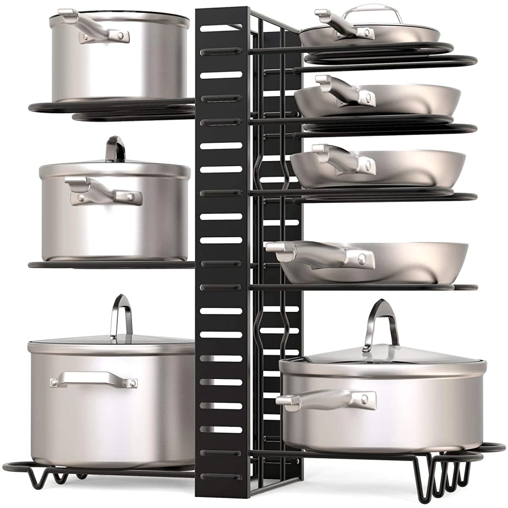 5/8 Tiers Adjustable Pots and Pans Organizer Rack 3 DIY Methods Heavy Duty Metal Pans Pots Lids Storage Holder Rack for Kitchen
5/8 Tiers Adjustable Pots and Pans Organizer Rack 3 DIY Methods Heavy Duty Metal Pans Pots Lids Storage Holder Rack for Kitchen