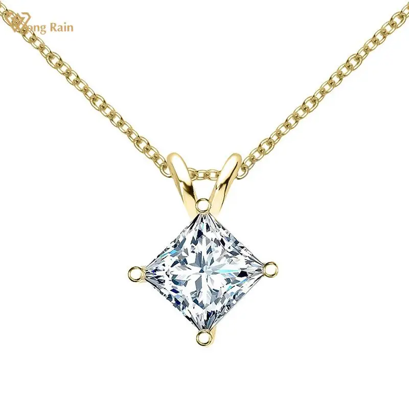 Wong Rain 925 Sterling Silver Princess VVS1 Real Moissanite Gemstone Fashion Personality Daily Pendant Necklace Fine Jewelry
Wong Rain 925 Sterling Silver Princess VVS1 Real Moissanite Gemstone Fashion Personality Daily Pendant Necklace Fine Jewelry
