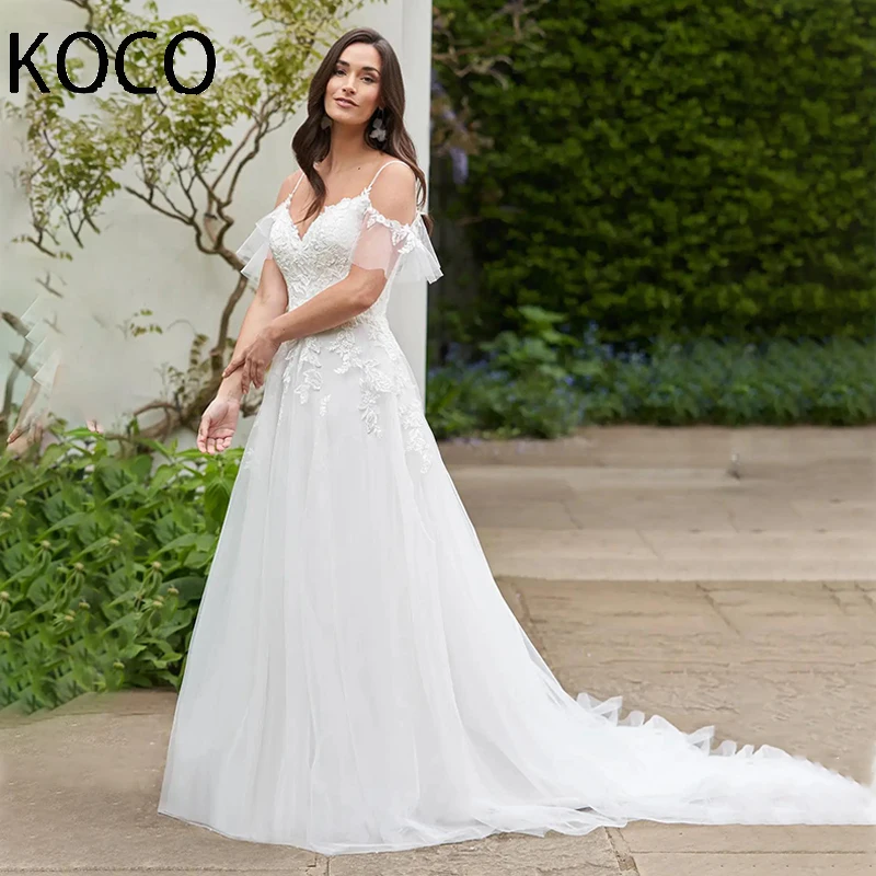 MACDOUGAL Spaghetti Straps V-line A-line Wedding Dress Short Sleeves Buttons Vestido De Novia Bridal Gowns Custom 2022 For Women
MACDOUGAL Spaghetti Straps V-line A-line Wedding Dress Short Sleeves Buttons Vestido De Novia Bridal Gowns Custom 2022 For Women