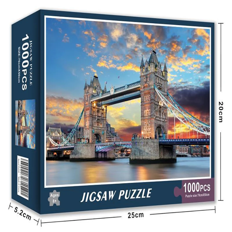 

New London Tower Bridge Puzzles For Adults 1000 Pieces Fashion Design Paper Jigsaw Games Precious Gift Box Sale Price Fidget Toy