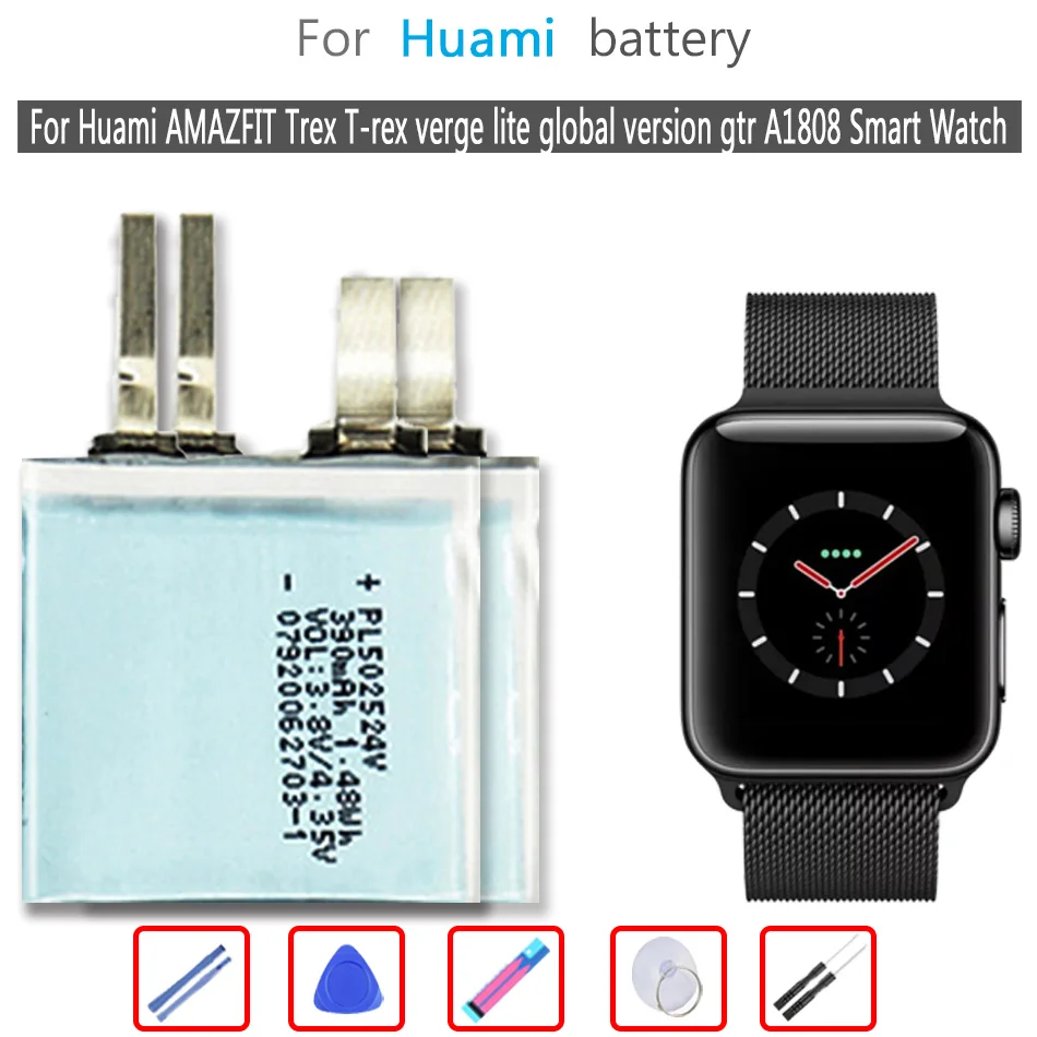 Battery for Huami Amazfit T-rex Pro/Res Sport 2/verge Lite Global/Stratos II 2 A1609/for Amazfit Ares Bip GTR/sports Watch
Battery for Huami Amazfit T-rex Pro/Res Sport 2/verge Lite Global/Stratos II 2 A1609/for Amazfit Ares Bip GTR/sports Watch