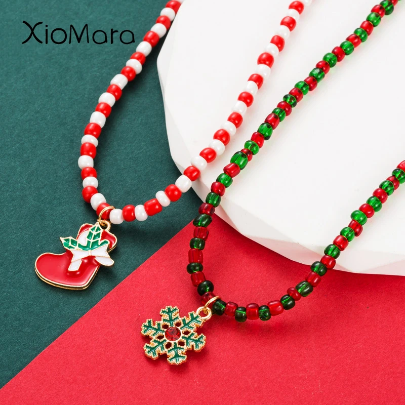 Christmas Bead Pendant Santa Claus Sock Snowman Gift Box Charms Necklaces Metal Wholesale Jewelry Festival Gift For Kids Women
Christmas Bead Pendant Santa Claus Sock Snowman Gift Box Charms Necklaces Metal Wholesale Jewelry Festival Gift For Kids Women