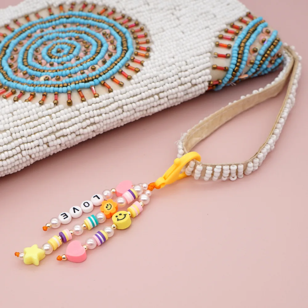 2022 Bohemia Soft Clay Keychain Cute Simple LOVE Pearl Acrylic Star Key Chains Pendant Bag Car Keyring Accessories Women Jewelry
2022 Bohemia Soft Clay Keychain Cute Simple LOVE Pearl Acrylic Star Key Chains Pendant Bag Car Keyring Accessories Women Jewelry