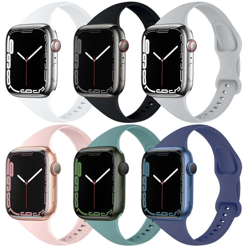 Slim strap for Apple watch band 40mm 42mm 38mm 44mm Silicone wrsitband smartwatch correa bracelet iWatch 7 6 4 3 se 5 45mm 41mm
Slim strap for Apple watch band 40mm 42mm 38mm 44mm Silicone wrsitband smartwatch correa bracelet iWatch 7 6 4 3 se 5 45mm 41mm