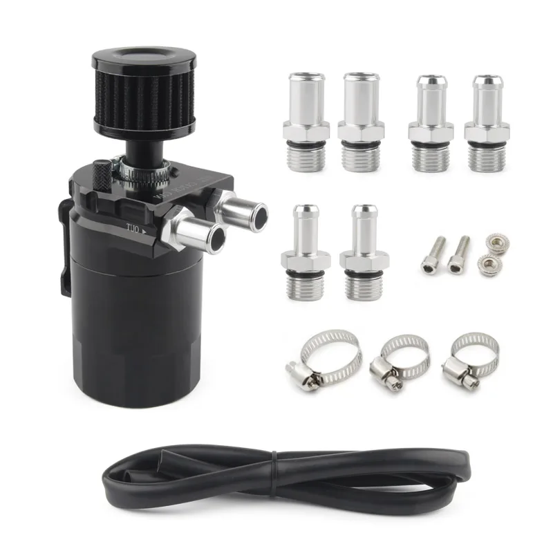 2 Holes Universal Baffled Aluminum Oil Trap Reservoir Fuel Catch Tank With Air Filter Red Black Oil Catch Can Kit
2 Holes Universal Baffled Aluminum Oil Trap Reservoir Fuel Catch Tank With Air Filter Red Black Oil Catch Can Kit