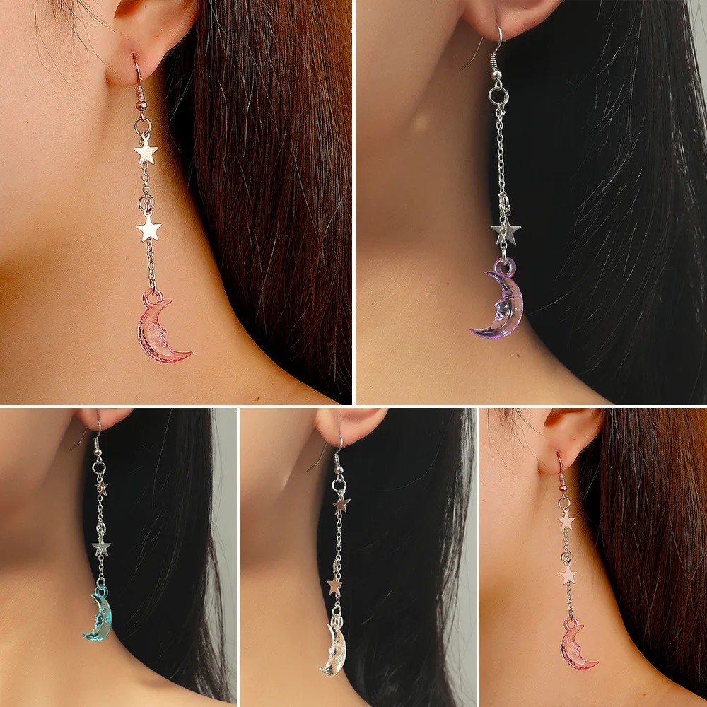 Korean Fashion Dangle Earrings for Women Lovely Moon and Star Pendant Long Tassels Eardrop Summer Beach Party Jewelry Gift
Korean Fashion Dangle Earrings for Women Lovely Moon and Star Pendant Long Tassels Eardrop Summer Beach Party Jewelry Gift